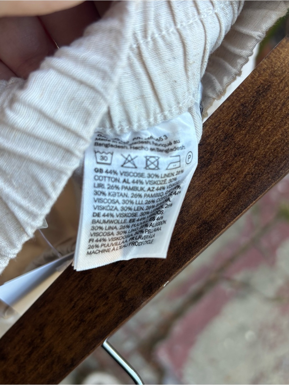 H&M Beige Drawstring Wide-Leg Pants - Picture 7 of 8